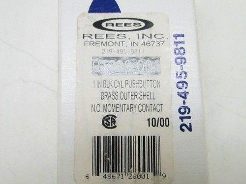 Rees 01328-001 1" BLK CYL N.O.  Pushbutton Brass Shell NIB