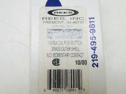 Rees 01328-001 1" BLK CYL N.O.  Pushbutton Brass Shell NIB