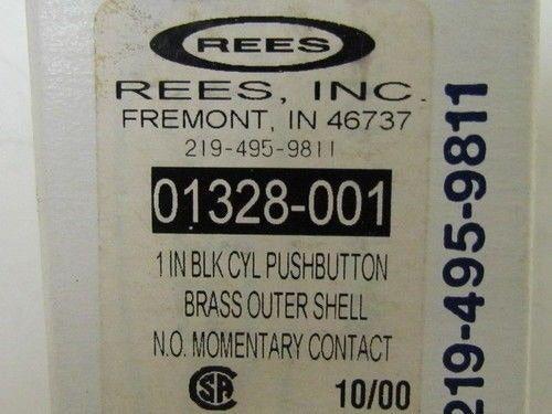 Rees 01328-001 1" BLK CYL N.O.  Pushbutton Brass Shell NIB