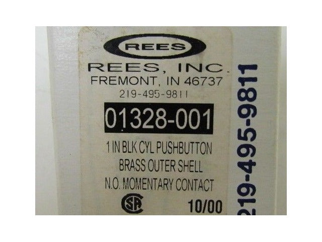 Rees 01328-001 1" BLK CYL N.O.  Pushbutton Brass Shell NIB