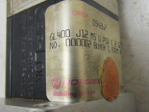 Norgren GL Series Pneumatic Gripper GL400 J12 M5 U PSOC2-12 Aprox 7"OAL Grip-LOK