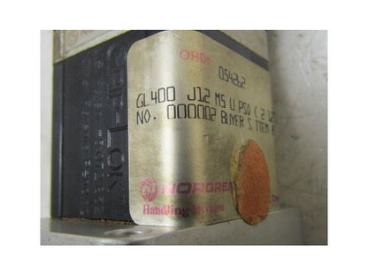 Norgren GL Series Pneumatic Gripper GL400 J12 M5 U PSOC2-12 Aprox 7"OAL Grip-LOK