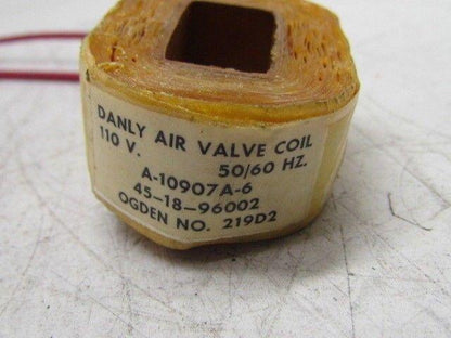 Danly Air Valve Coil 110V 50/60 Hz A-10907A-6 45-18-96002 0Gden No. 219D2 NEW