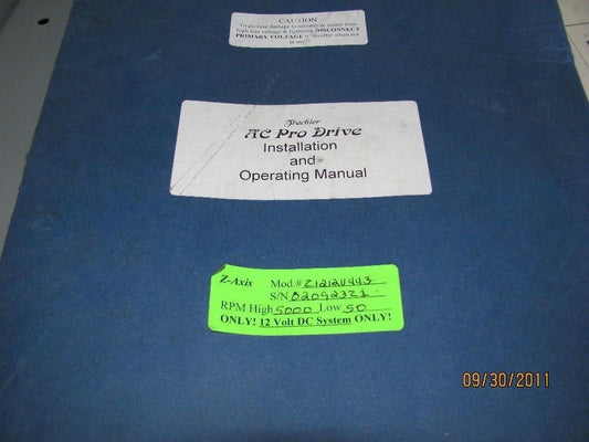 Frachier AC Pro Drive Installation & Operating Manual
