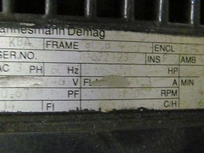 Mannesmann Demag FG06 D3 U1 HO FO Typ US1 71622123 i 127 Micro Gearmotor