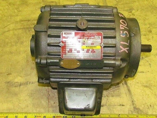 Lincoln D-1G110402 1hp 1740rpm 3ph 460v TENV 182 D-C Frame Cont Duty Motor