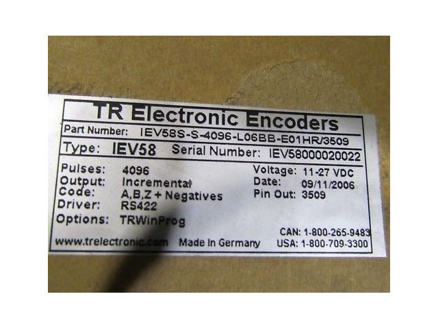 TR Electronic Encoders IEV58S-S-4096-L06BB-E01HR/3509