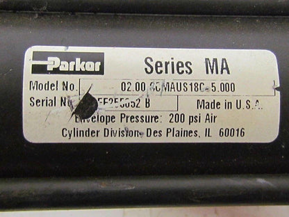 Parker 02.00 CCMAUS18C 5.000 Pneumatic Air Cylinder 2"Bore 5"Stroke MA Series