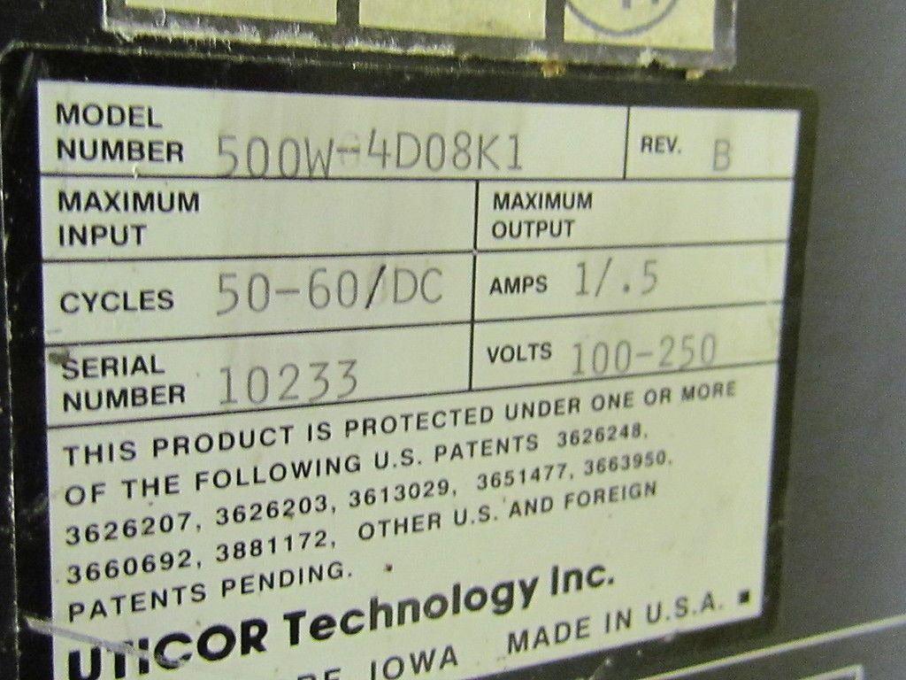 Uticor 500W-WD08K1 Industrial Computer Control Monitor Operator Station