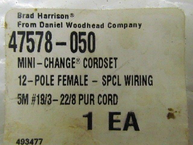 Brad Harrison 47578-050 Mini Change Cord Set 12 Pole Female SPCL Wiring 5M NIB