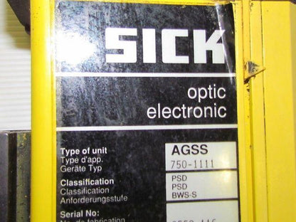 Sick AGSS 750-1111 Optic Electronic Lighcurtain Light Curtain