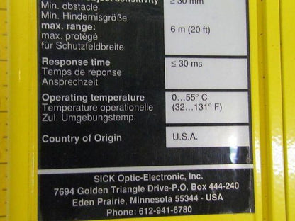 Sick AGSS 900-1111 Optic Light Curtain LightCurtain
