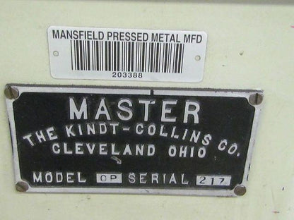 Standard Master Kindt-Collins Model OP 2HP Vertical Oscillating Spindle Grinder