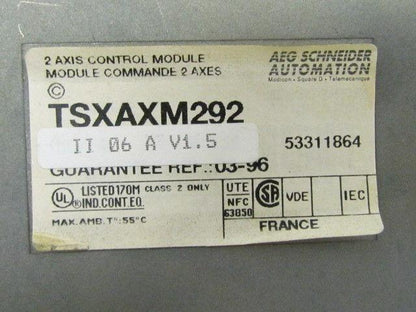 AEG Schneider Telemecanique TSXAXM292 TSX-AXM-292 2 Axis Control Module