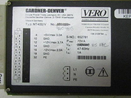 Vero Electronics Gardner-Denver NT400/V 960485 Power Supply