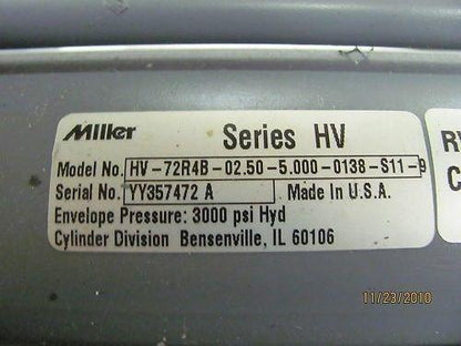 Miller Cylinder HV72-R4B 2.50 Bore 5" Stroke NEW