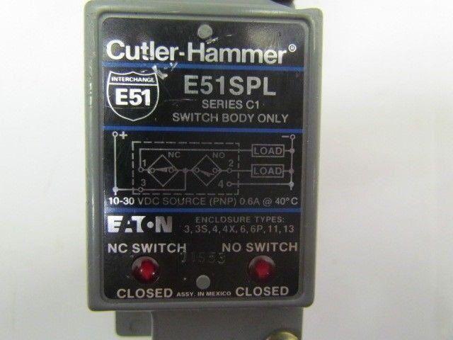 CH Cutler Hammer E51SPL Limit Switch on E51RN Receptacle With E51DF33 Head