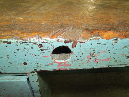Vintage Industrial Workbench 72x36" Butcher Block 2 1/2" Thick Date 1945 3Drawer