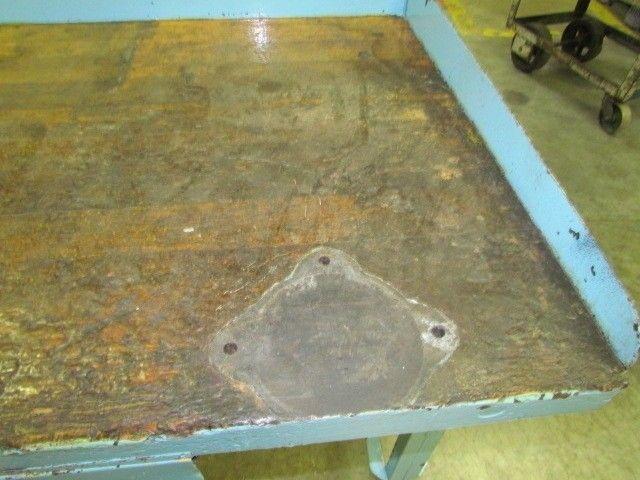 Vintage Industrial Workbench 72x36" Butcher Block 2 1/2" Thick Date 1945 3Drawer