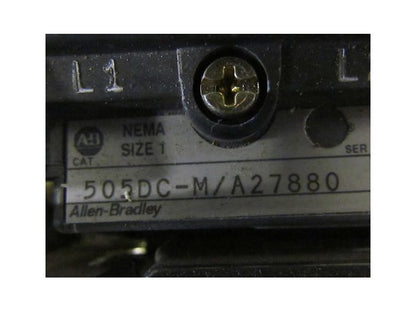 A-B Allen Bradley 505DC-M/A27880 Size 1 Motor Starter
