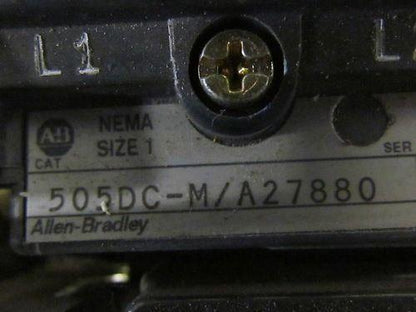 A-B Allen Bradley 505DC-M/A27880 Size 1 Motor Starter