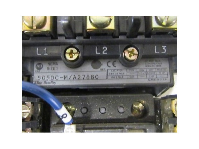 A-B Allen Bradley 505DC-M/A27880 Size 1 Motor Starter