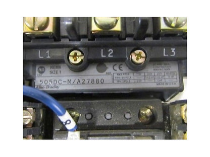 A-B Allen Bradley 505DC-M/A27880 Size 1 Motor Starter