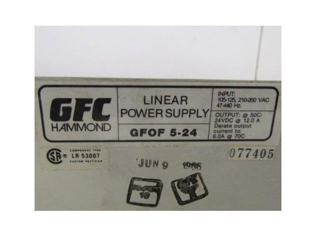GFC Hammond GFOF 5-24 Linear Power Supply