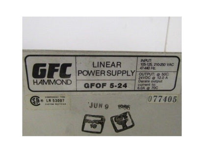 GFC Hammond GFOF 5-24 Linear Power Supply