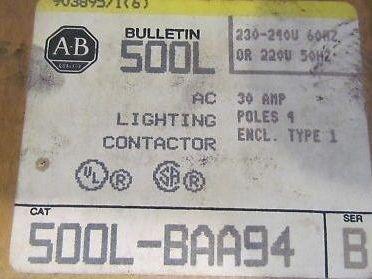 AB Allen Bradley 500L-BAA94 Ser B Lighting Contactor