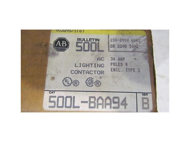 AB Allen Bradley 500L-BAA94 Ser B Lighting Contactor