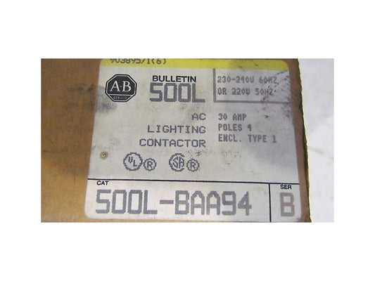 AB Allen Bradley 500L-BAA94 Ser B Lighting Contactor