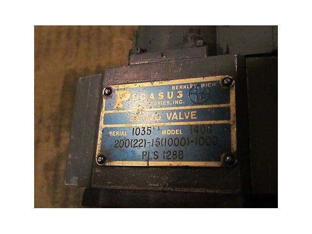 Pegasus Servo Valve 140G 200C227-15C10007-1000 PLS 1286