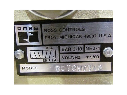 Ross 8076B6342 Pneumatic Valve NIB