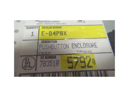 Hoffman E-D4PBX 4-Hoel Push Button Encloser NIB