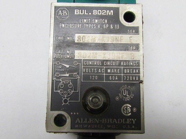 802M-AJNF Ser E Limit Switch W/802M-XJ9NF Ser B Body W/ Rocker Arm Allen Bradley