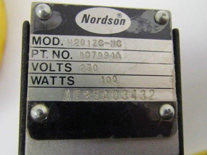 Nordson 807994A Single Outlet Applicator Head Mod H201ZC-NC 230V 100W 350 Degree