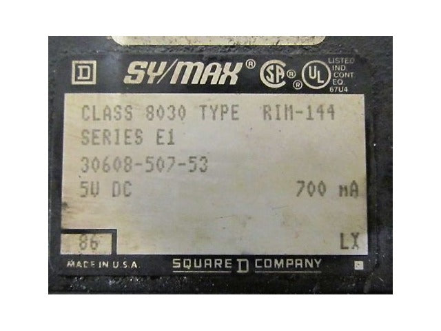 Square D Class 8030 RIM 144 Ser E130608-507-53