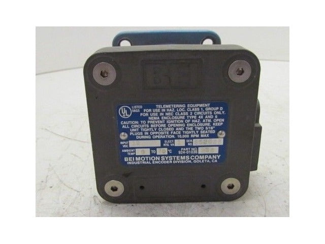 BEI Industrial Encoder M/N H38D-3140-T2-AB2C-7406M12-LED-SC-UL P/N 924-01036-354