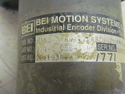 BEI Industrial Encoder M/N H38D-3140-T2-AB2C-7406M12-LED-SC-UL P/N 924-01036-354