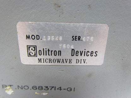Solitron Devices Mierowave Div-Model 13548 Ser 676