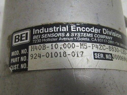 BEI Industrial Encoder H40B-10.000-M5-P4ZC-8830-LED-UL-S P/N 924-01018-017