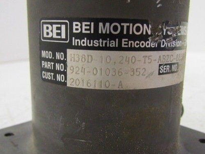 BEI Encoder H38D-10,2240-T5-ABZC-8830-LED-SC-UL-S P/N 924-01036-352