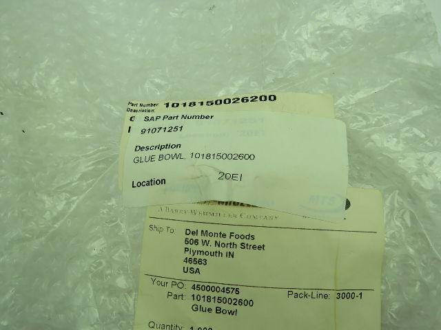 Krones 101815002600 Glue Bowl Process Part