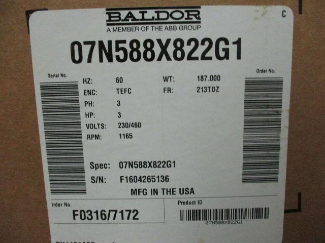 Baldor Super E Severe Duty Electric Motor 3 HP 230/460V 1165 RPM 213TDZ Frame