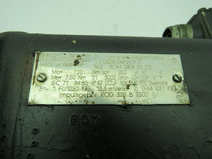 Siemens 1FT5073-0AF01-9-Z Servo Motor 3PH 60A