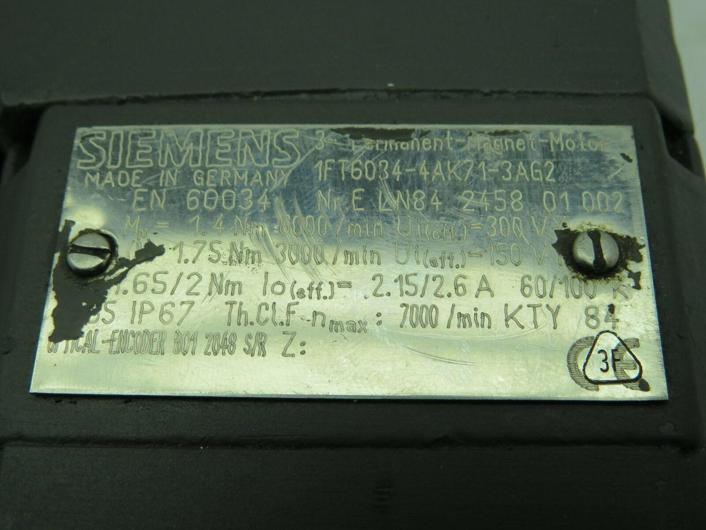 Siemens 1FT6034-4AK71-3AG2 Servo Motor