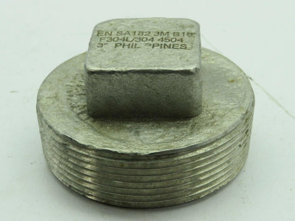EN SA182 3M B16 F304L/304 4504 3" Stainless Steel Plug