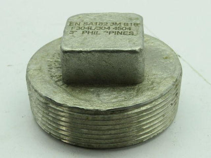 EN SA182 3M B16 F304L/304 4504 3" Stainless Steel Plug