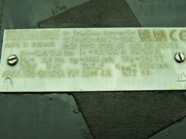 Siemens 1FT6082-8AF71-1EG2 Servo Motor
